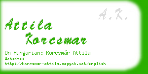attila korcsmar business card