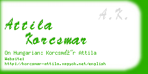 attila korcsmar business card